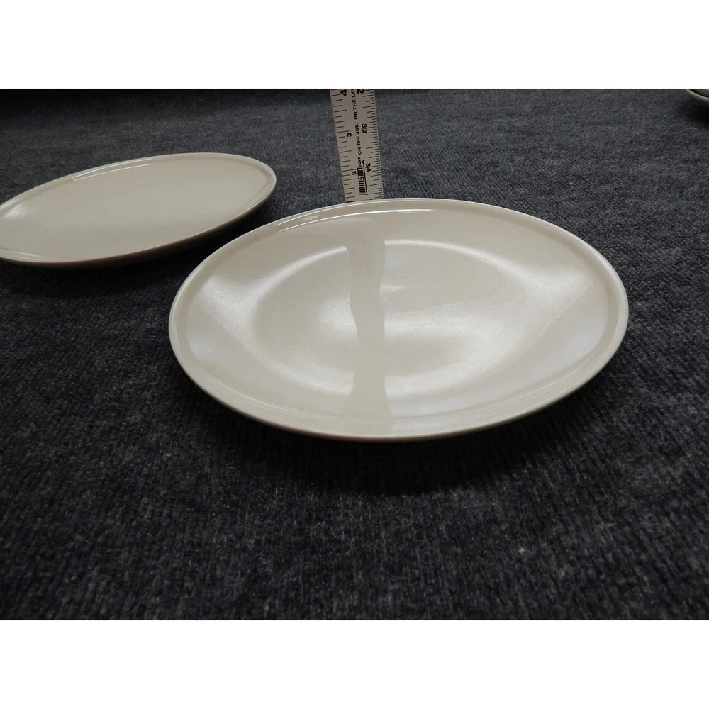 IKEA DINERA Beige Stoneware Plates Set of 2 Maria Vinka Design 10866 Thailand
